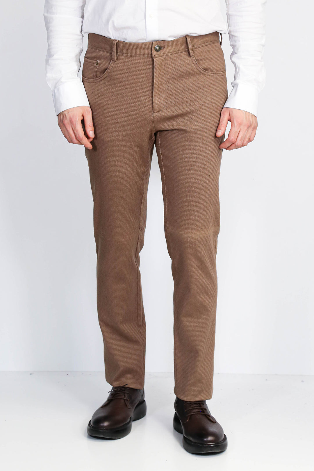 Dar Kesim Pamuk Açık Kahverengi Erkek Pantolon - Wessi