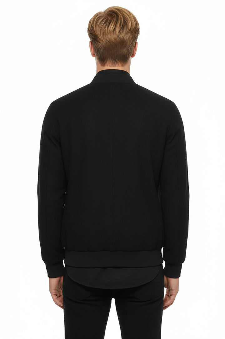 Kapaklı Cepli Süet Lacivert Erkek Bomber Ceket - Wessi