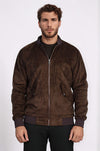 Kapaklı Cepli Süet Kahverengi Erkek Bomber Ceket - Wessi