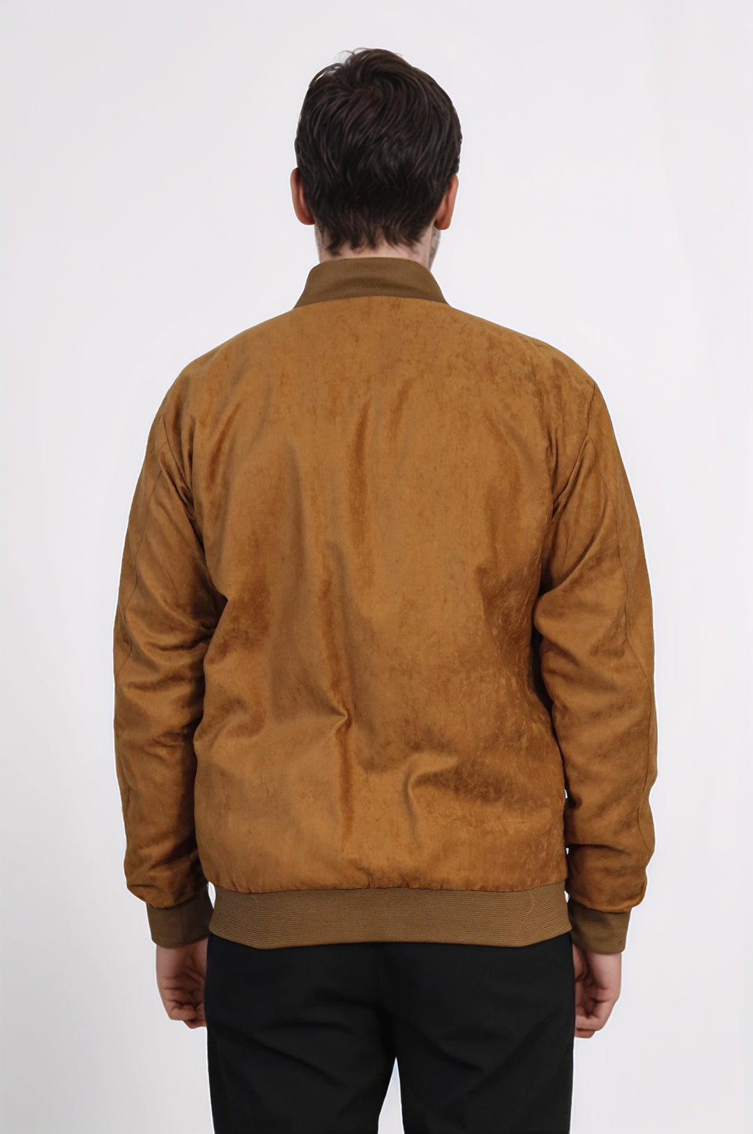 Taba Bomber Ceket, Siyah Triko, Siyah Pantolon Kombini - Wessi - Casual Şıklık