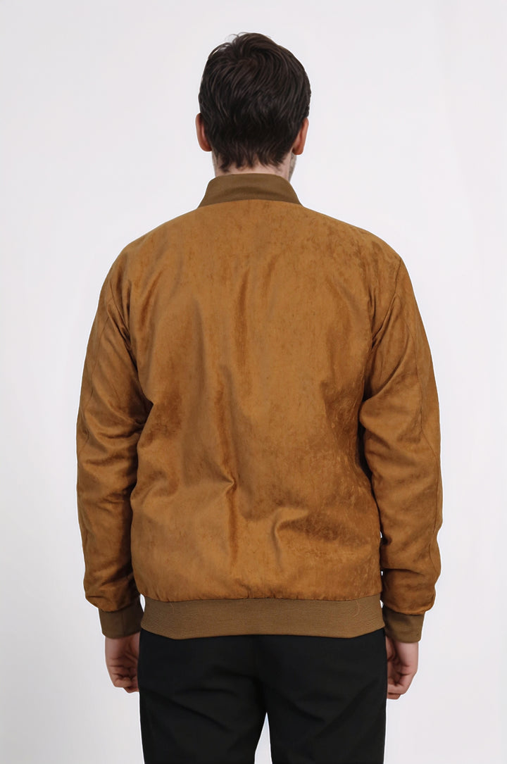 Taba Bomber Ceket, Siyah Triko, Siyah Pantolon Kombini - Wessi - Casual Şıklık