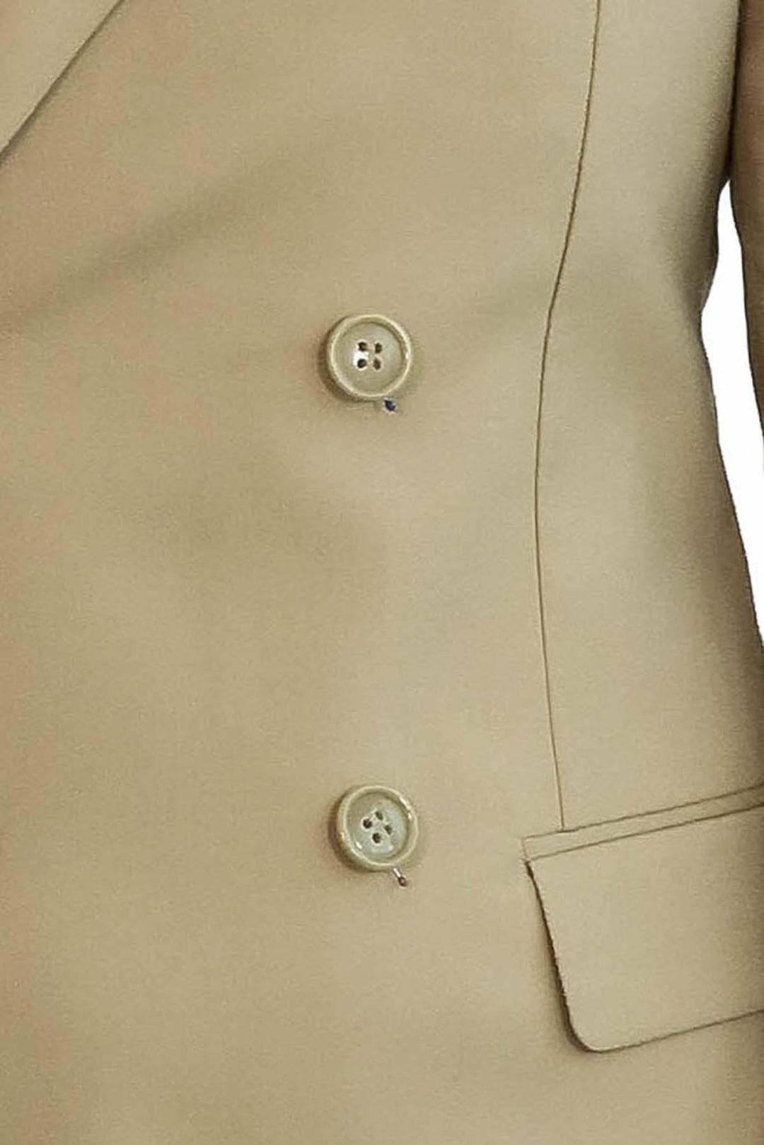 Geniş Sivri Yakalı Slim Fit Bej Erkek Kruvaze Takım Elbise - Wessi