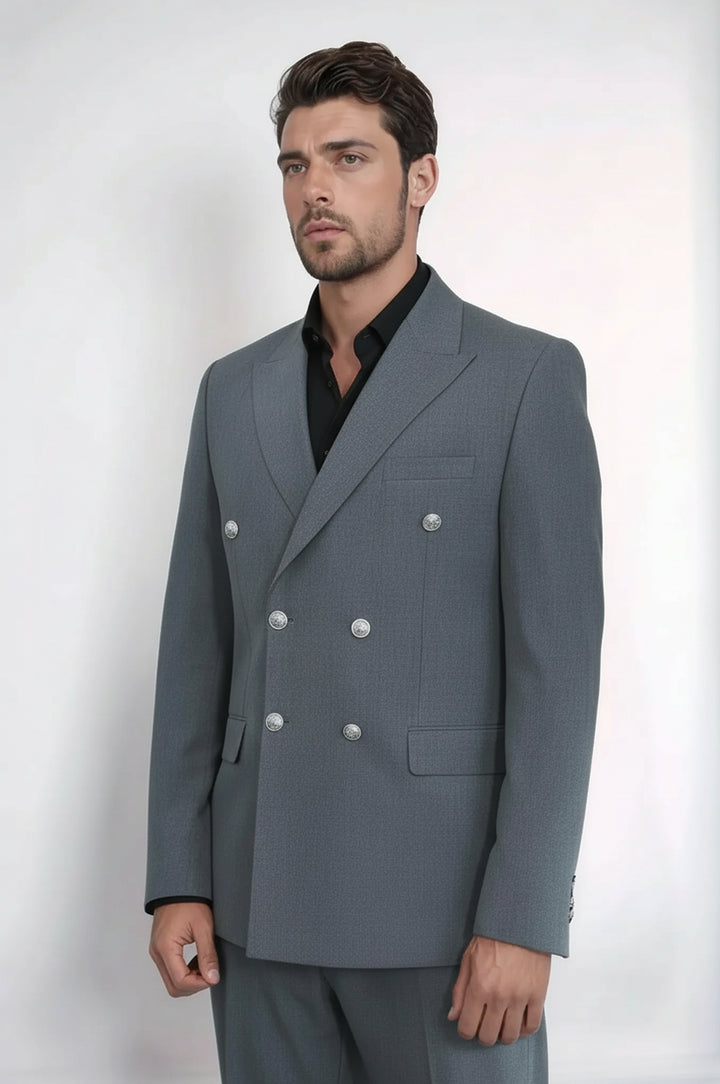 Gri Kruvaze Takım Elbise ve Siyah Gömlekli Akşam Kombini - Wessi - Zamansız Akşam Şıklığı