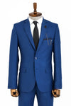 İki Parça İki Düğme Açık Mavi Erkek Takım Elbise - Wessi