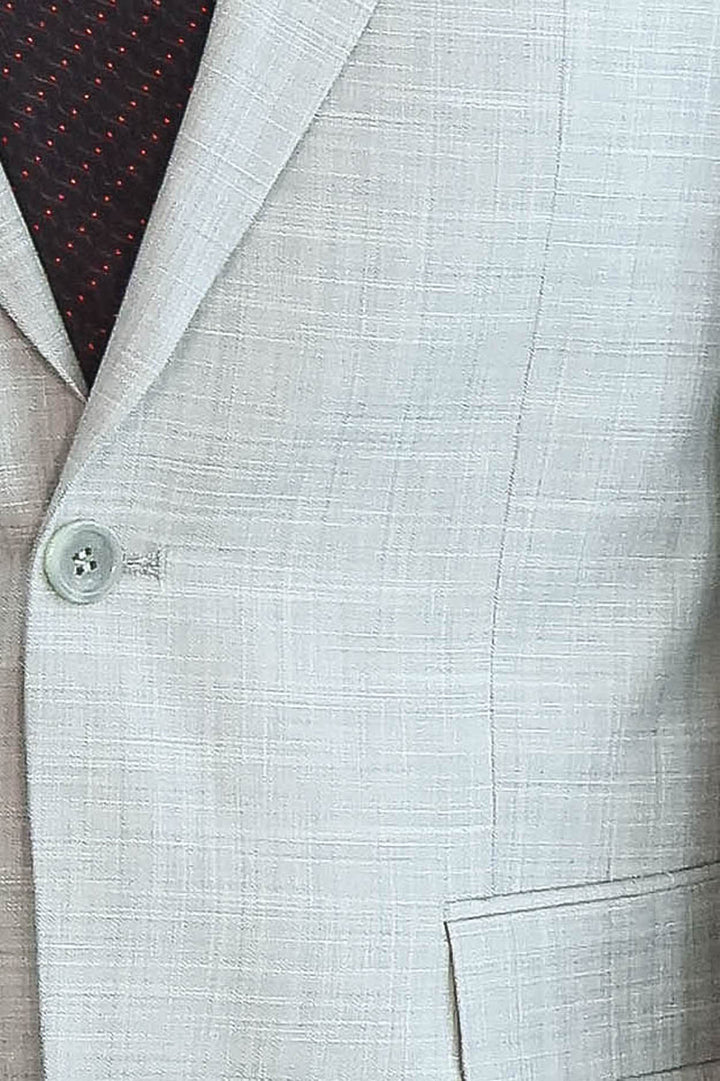 İki Parça Slim Fit Tek Düğmeli Açık Gri Erkek Takım Elbise - Wessi