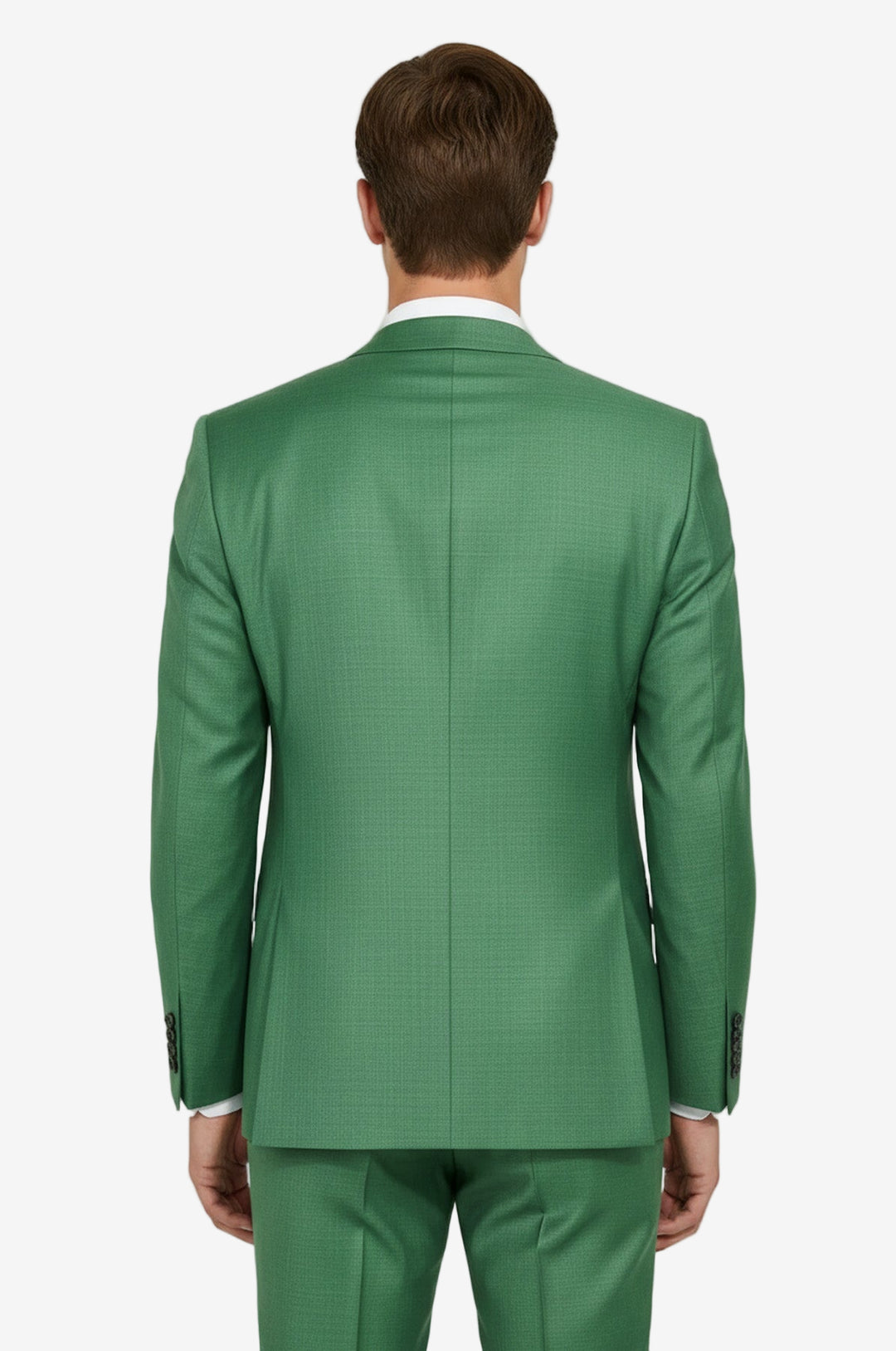 İki Parça Slim Fit Tek Düğmeli Yeşil Erkek Takım Elbise - Wessi