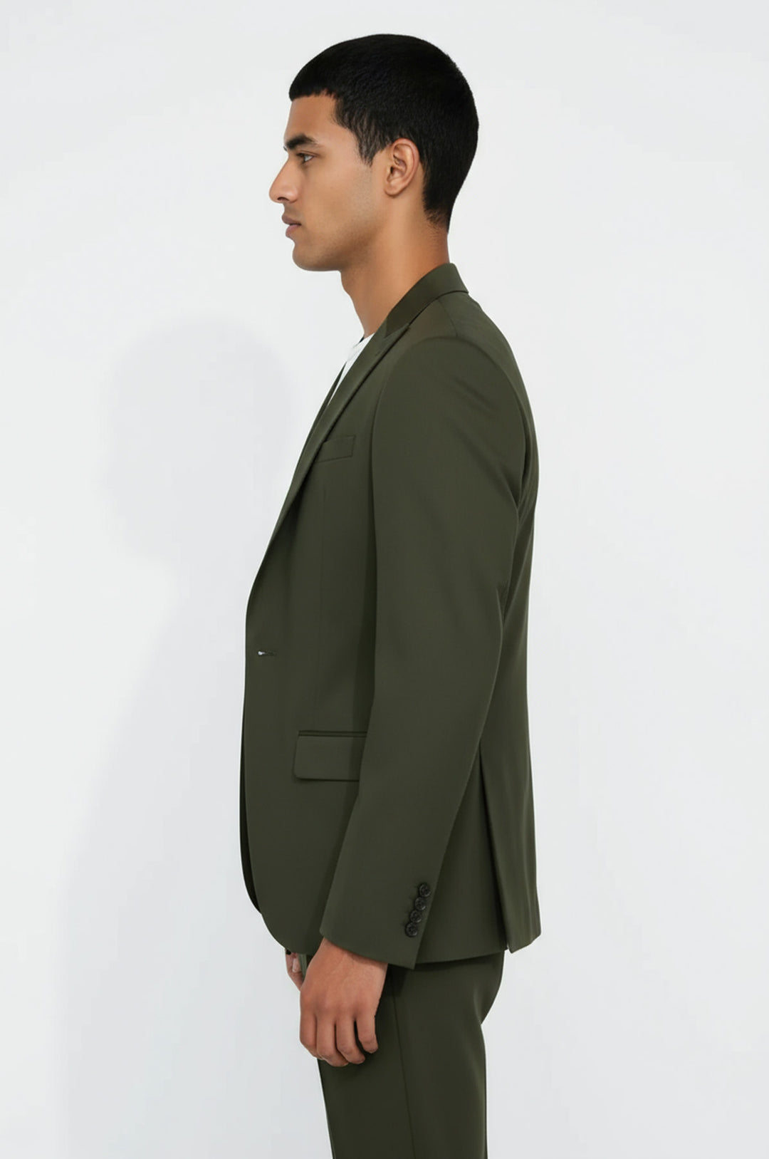 Tek Düğmeli Yeşil Erkek İkili Takım Elbise - Wessi