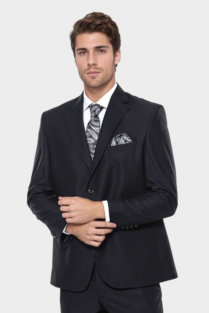 4 Drop Klasik Kesim Siyah Takım Elbise | Wessi