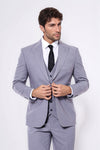 Desensiz Slim Fit Gri Erkek Takım Elbise - Wessi