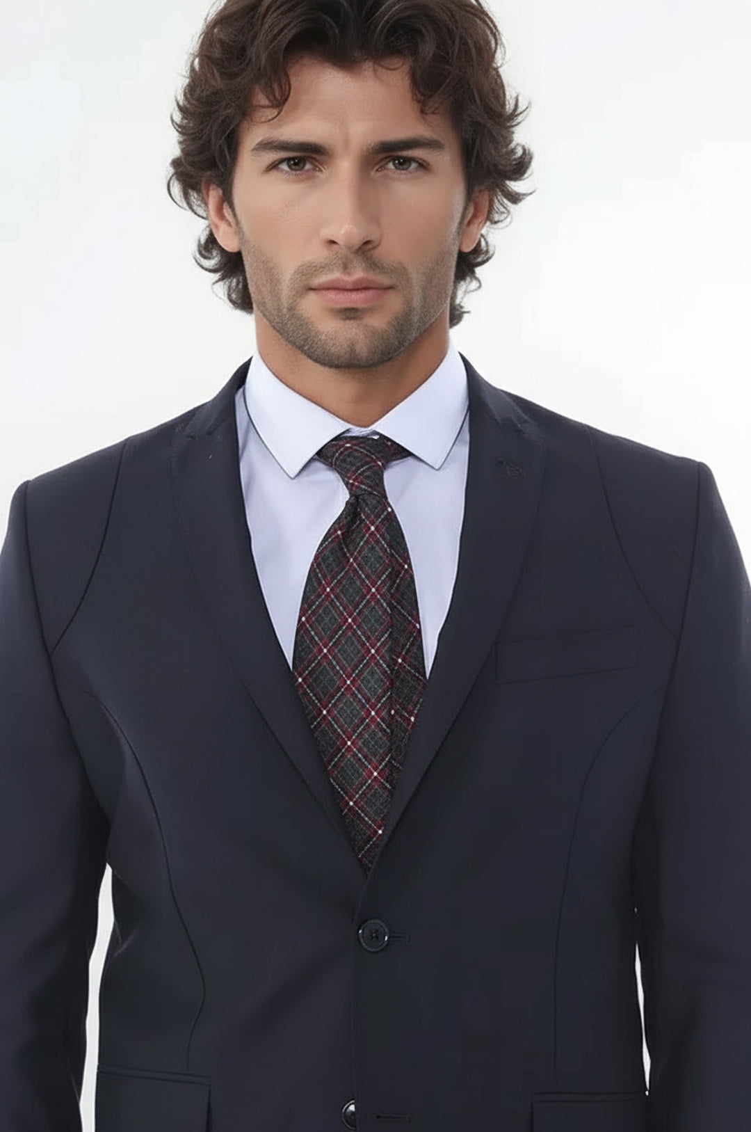 İki Parça Slim Fit Siyah Erkek Takım Elbise - Wessi