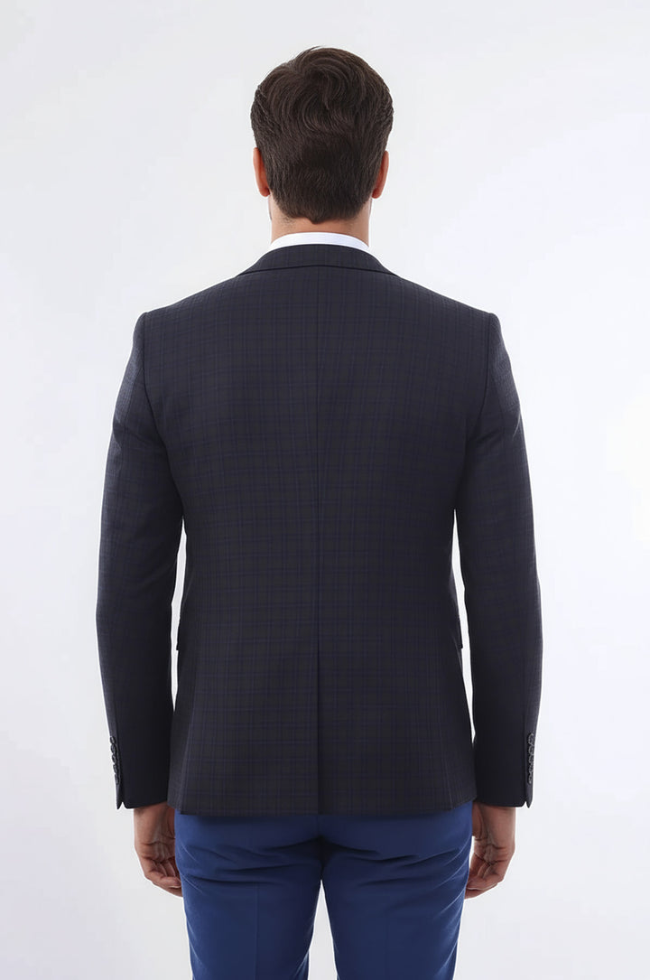 Ekose Yelekli Kışlık Kahverengi Takım Elbise | Wessi