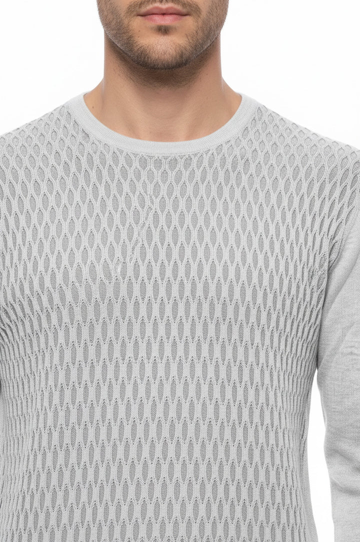 Kemik Baklava Desenli Bisiklet Yaka Kazak - Wessi