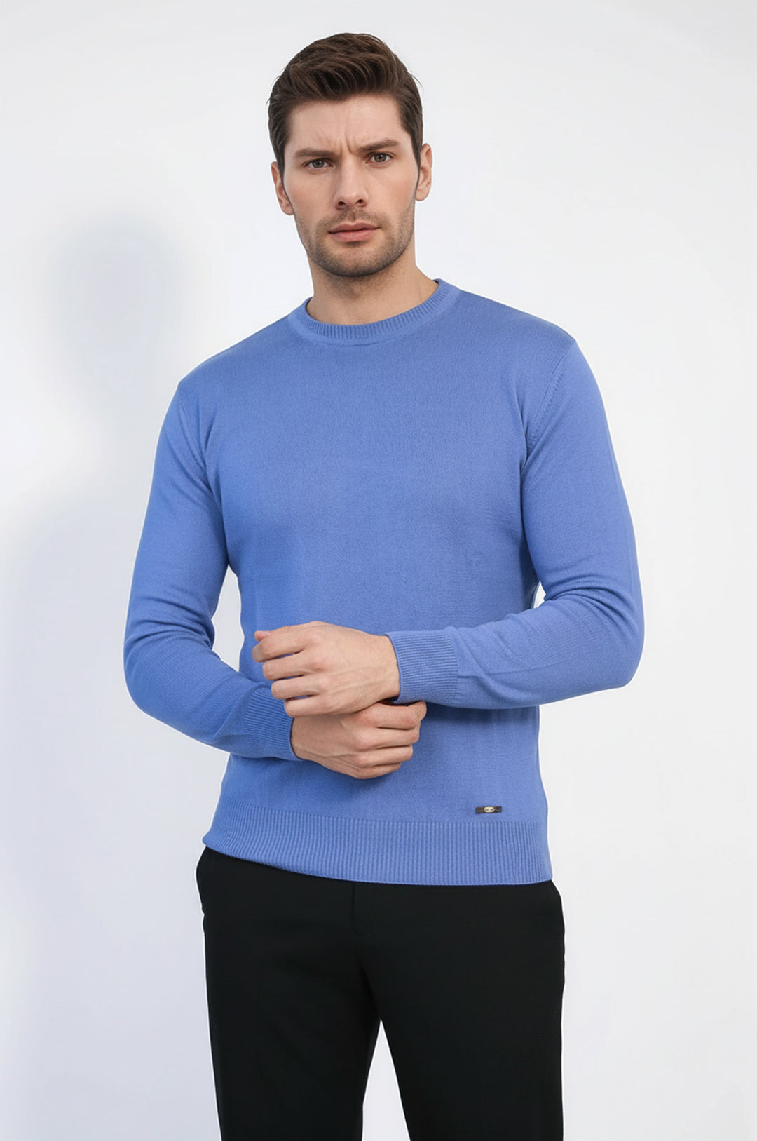 Bisiklet Yaka Lacivert Triko Kazak - Wessi