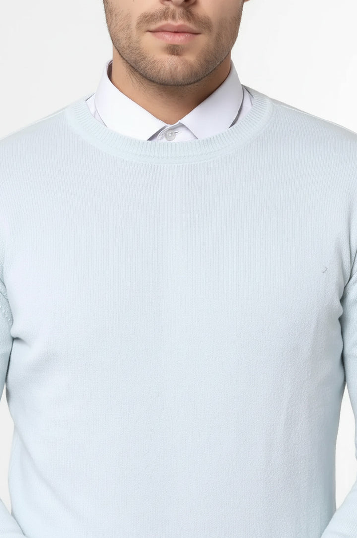 Bisiklet Yaka Buz Mavi Triko - Wessi