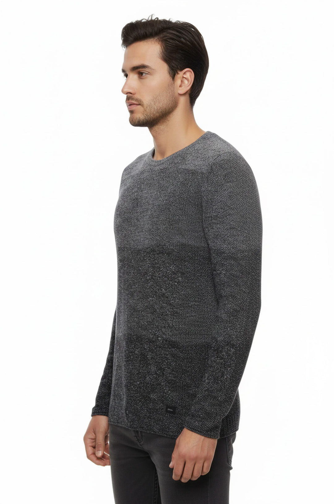 Gri Bisiklet Yaka Triko Kazak - Wessi