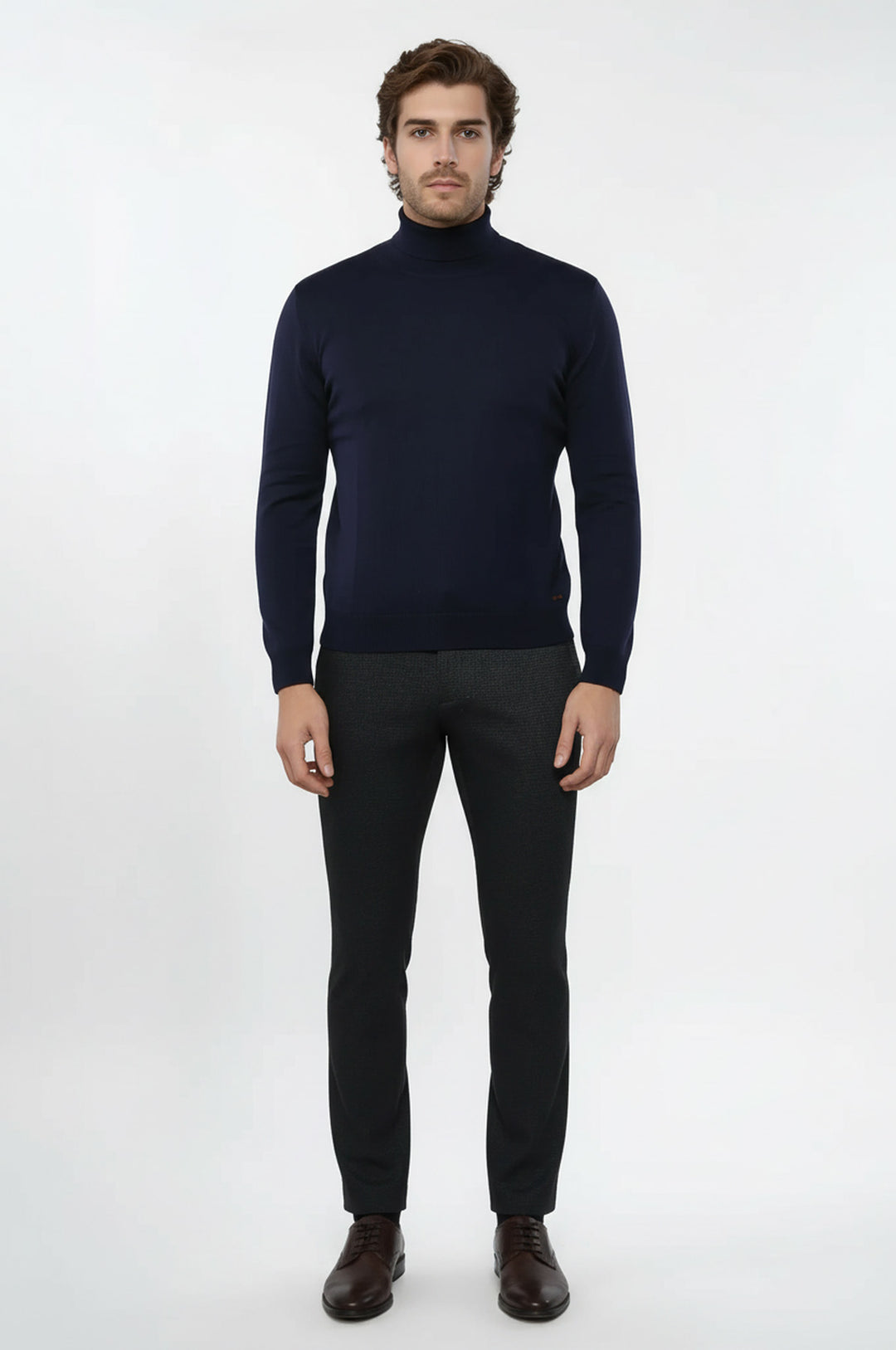 Balıkçı Yaka Lacivert Triko Kazak | Wessi