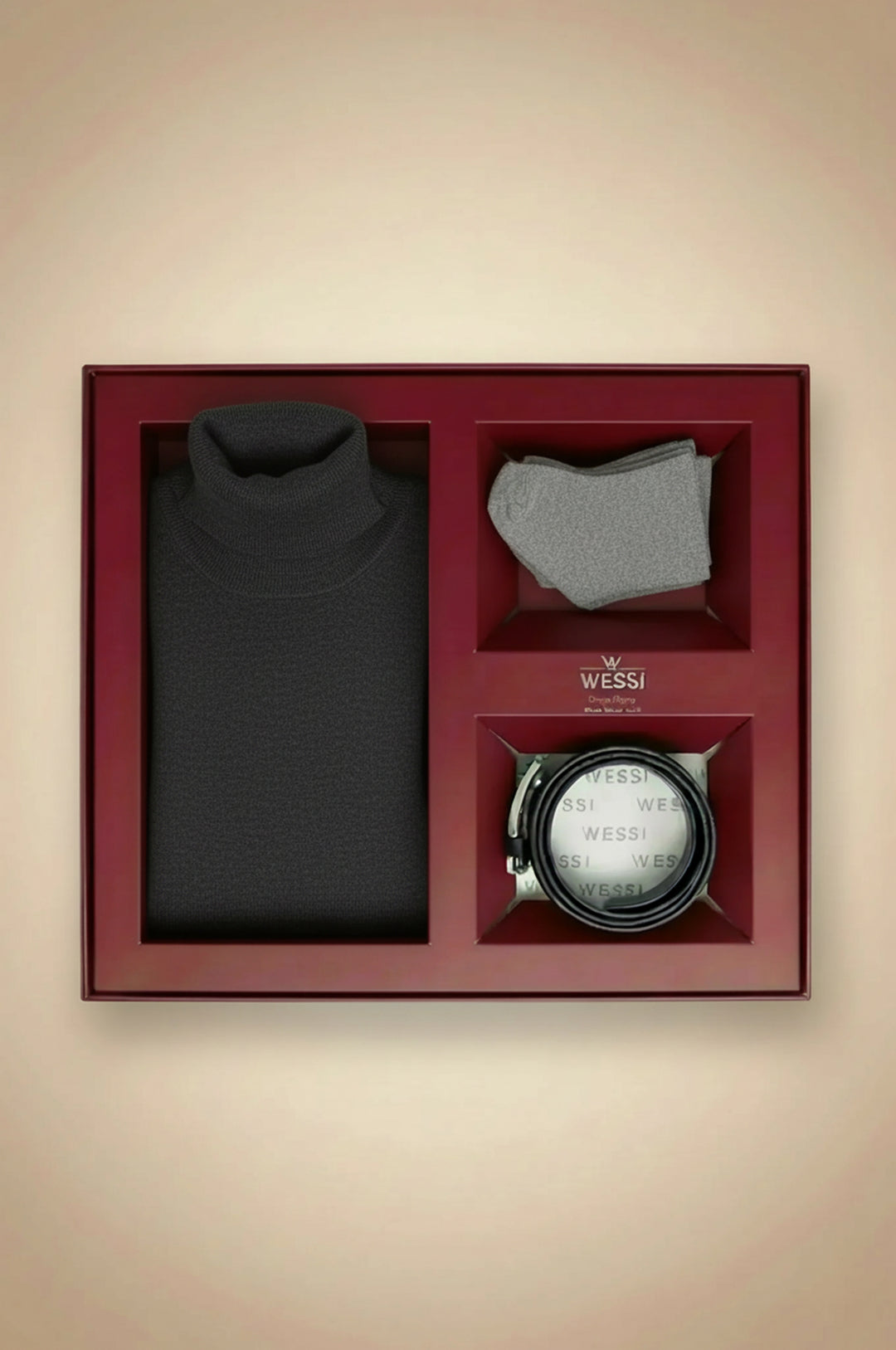 Balıkçı Yaka Füme Triko – Kemer & Çorap Hediye Seti – Wessi