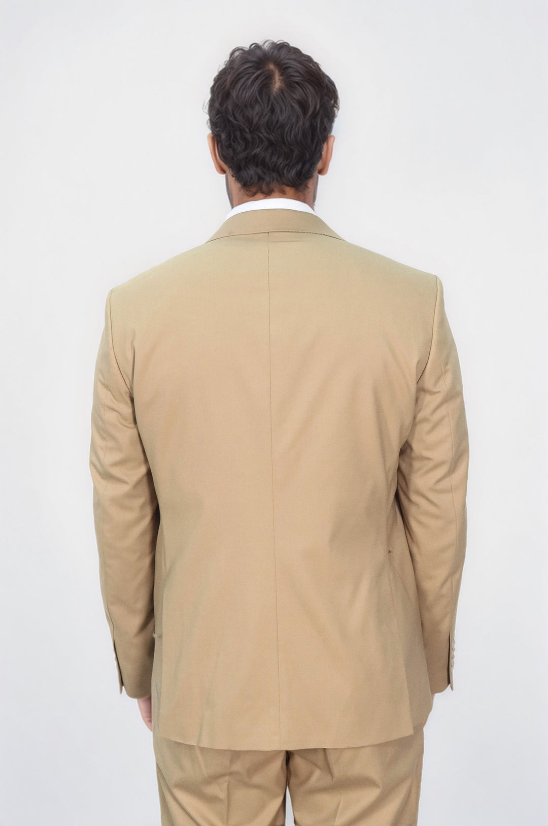 Desensiz Slim Fit Kum Rengi Erkek Takım Elbise - Wessi