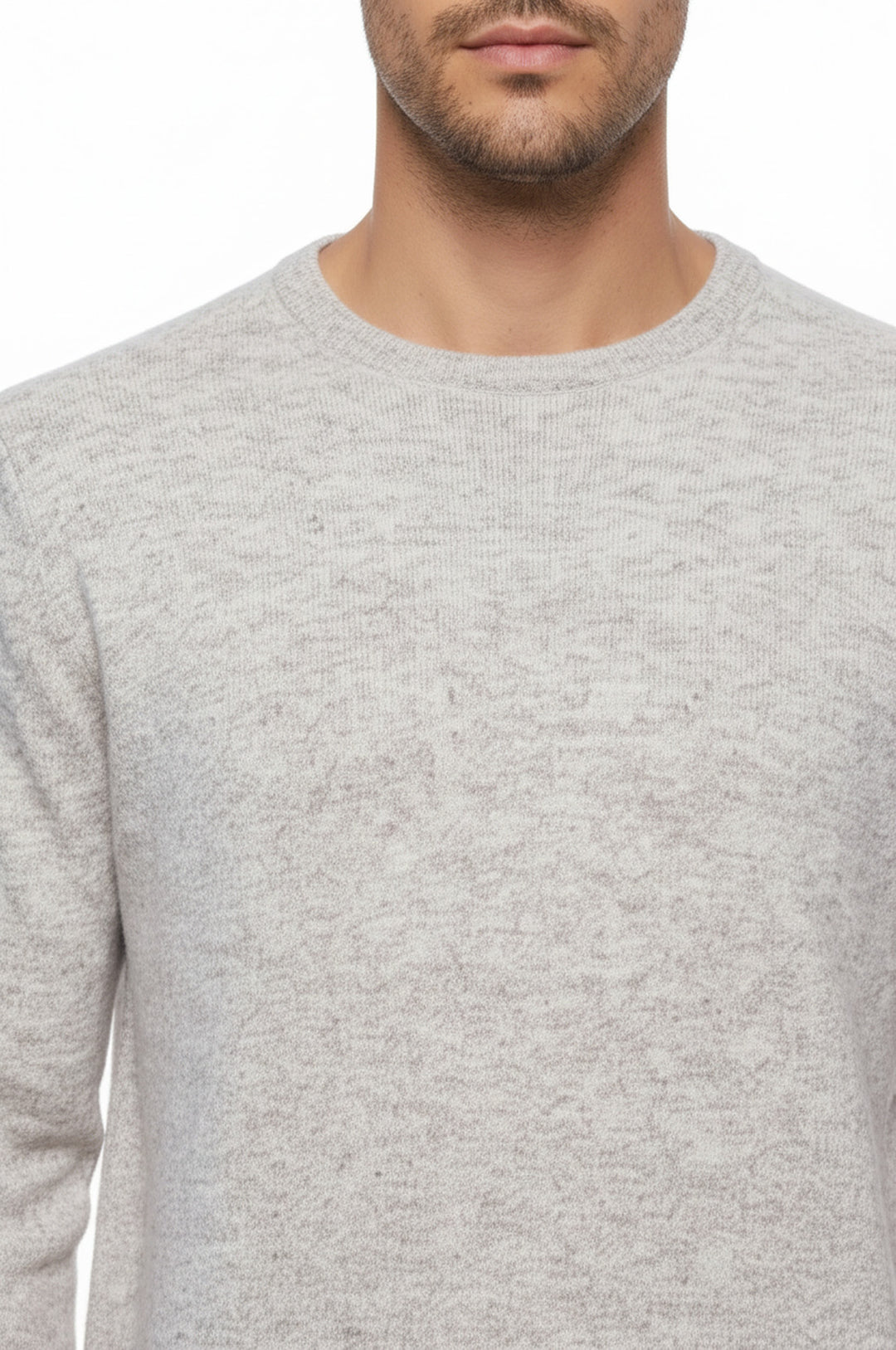 Yünlü Desensiz Bej Erkek Triko - Wessi