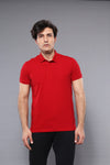 Polo Yaka Düz Kırmızı T-shirt | Wessi - Wessi