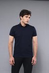 Polo Yaka Düz Lacivert T-shirt | Wessi