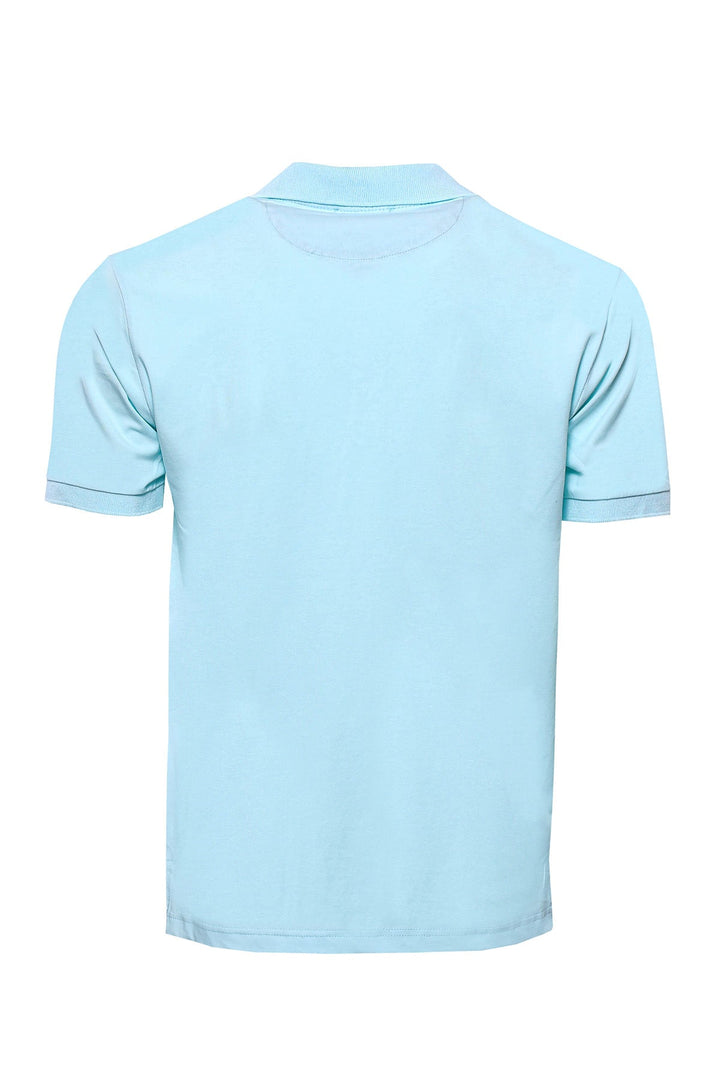 Polo Yaka Düz Açık Mavi T-shirt | Wessi