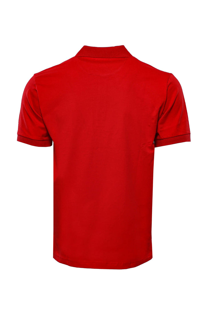 Polo Yaka Düz Kırmızı T-shirt | Wessi