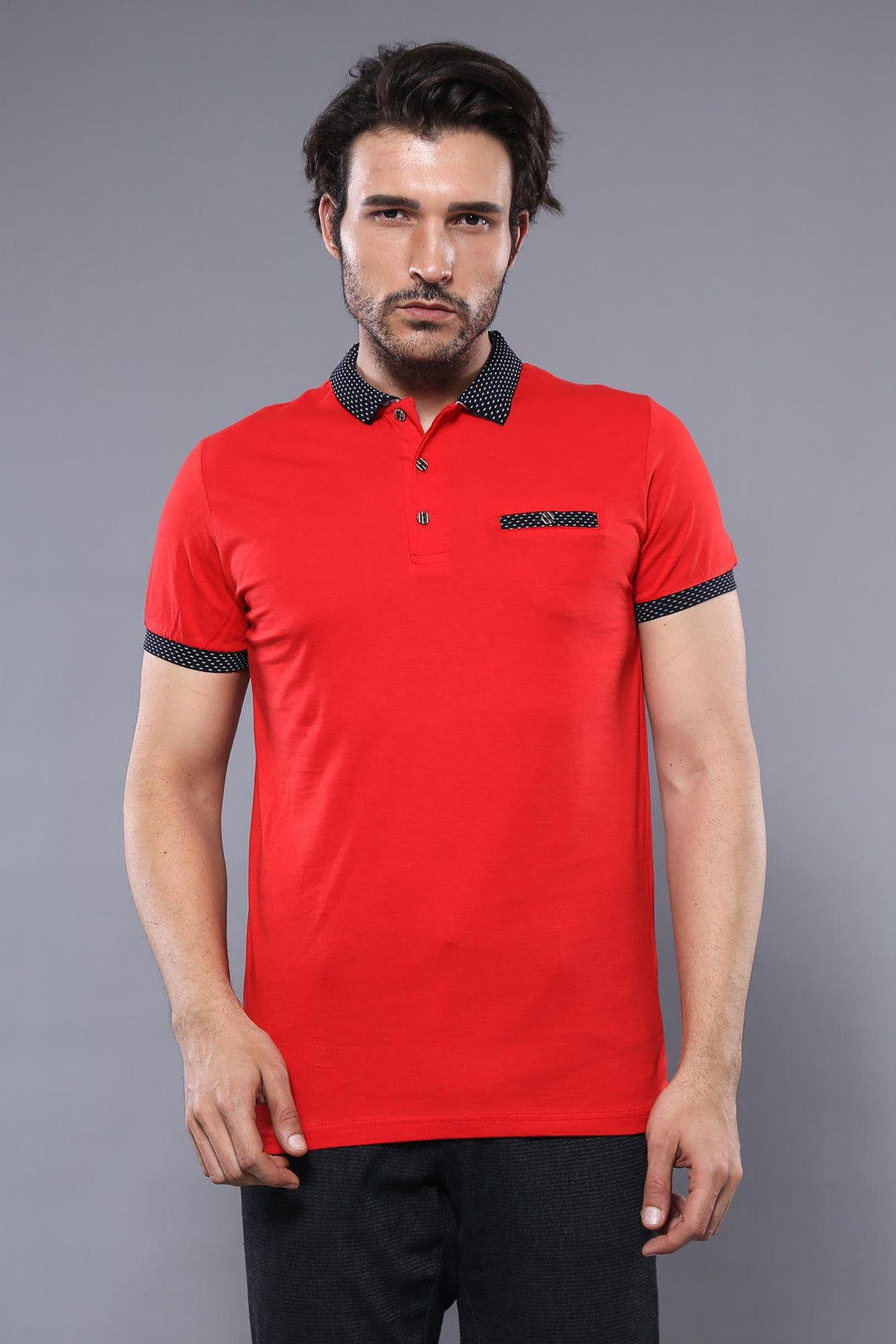 Polo Yaka Kırmızı T-shirt | Wessi