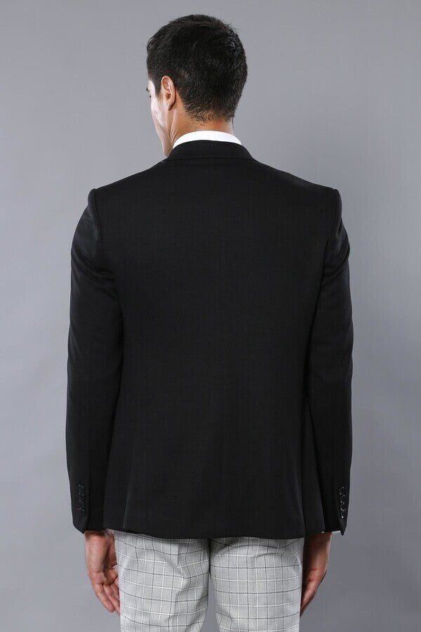 Penye Siyah Slim Fit Ceket | Wessi