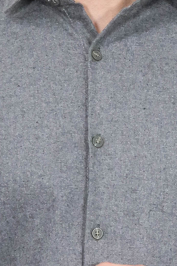 Desensiz Slim Fit Gri Erkek Oduncu Gömlek - Wessi