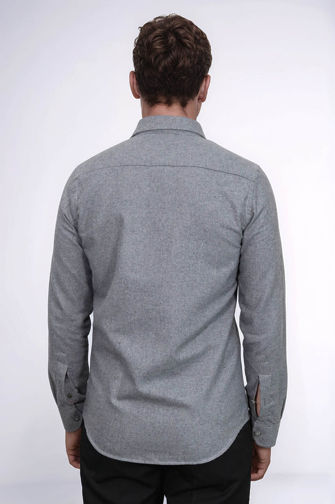 Desensiz Slim Fit Gri Erkek Oduncu Gömlek - Wessi