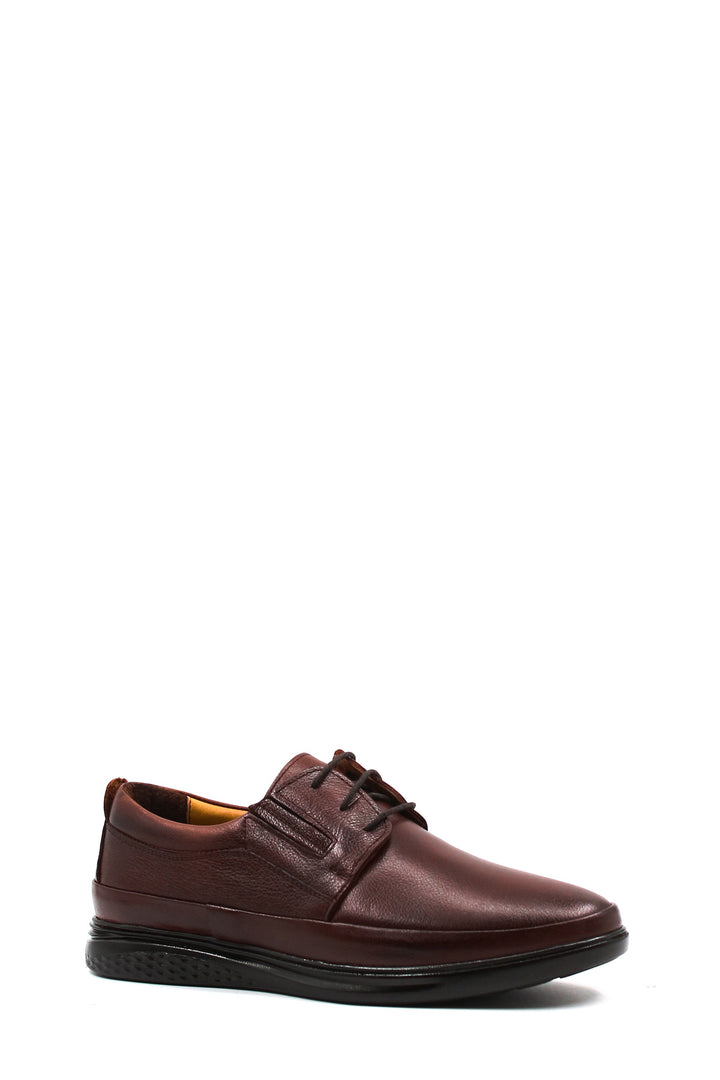 Bordo Deri Günlük Bağcıklı Erkek Loafer -Wessi