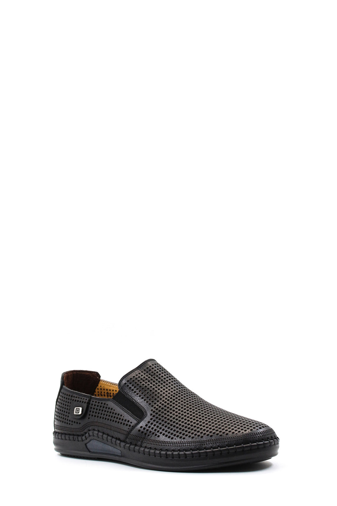 Siyah Delikli Bağıcıksız Erkek Loafer - Wessi