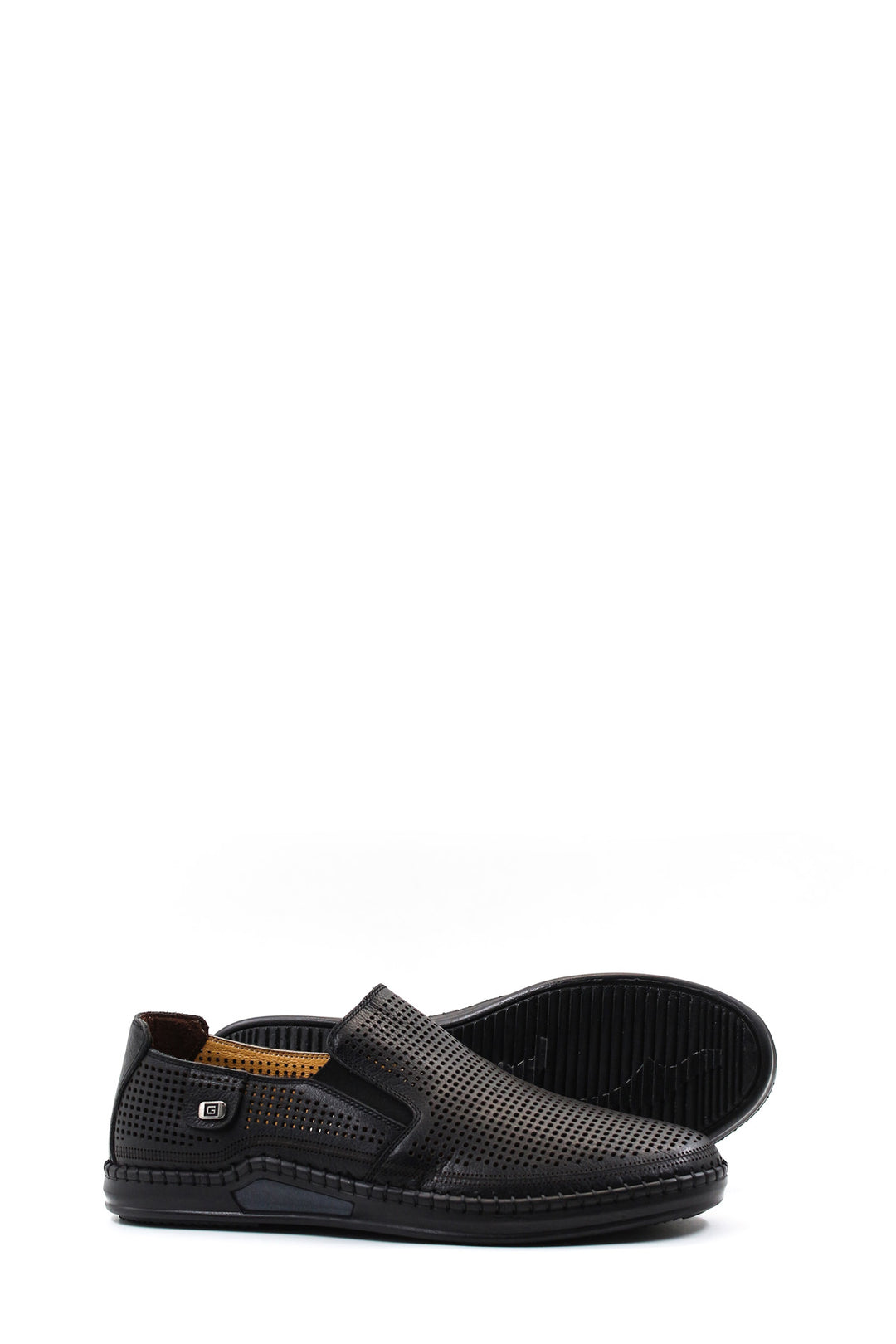 Siyah Delikli Bağıcıksız Erkek Loafer - Wessi