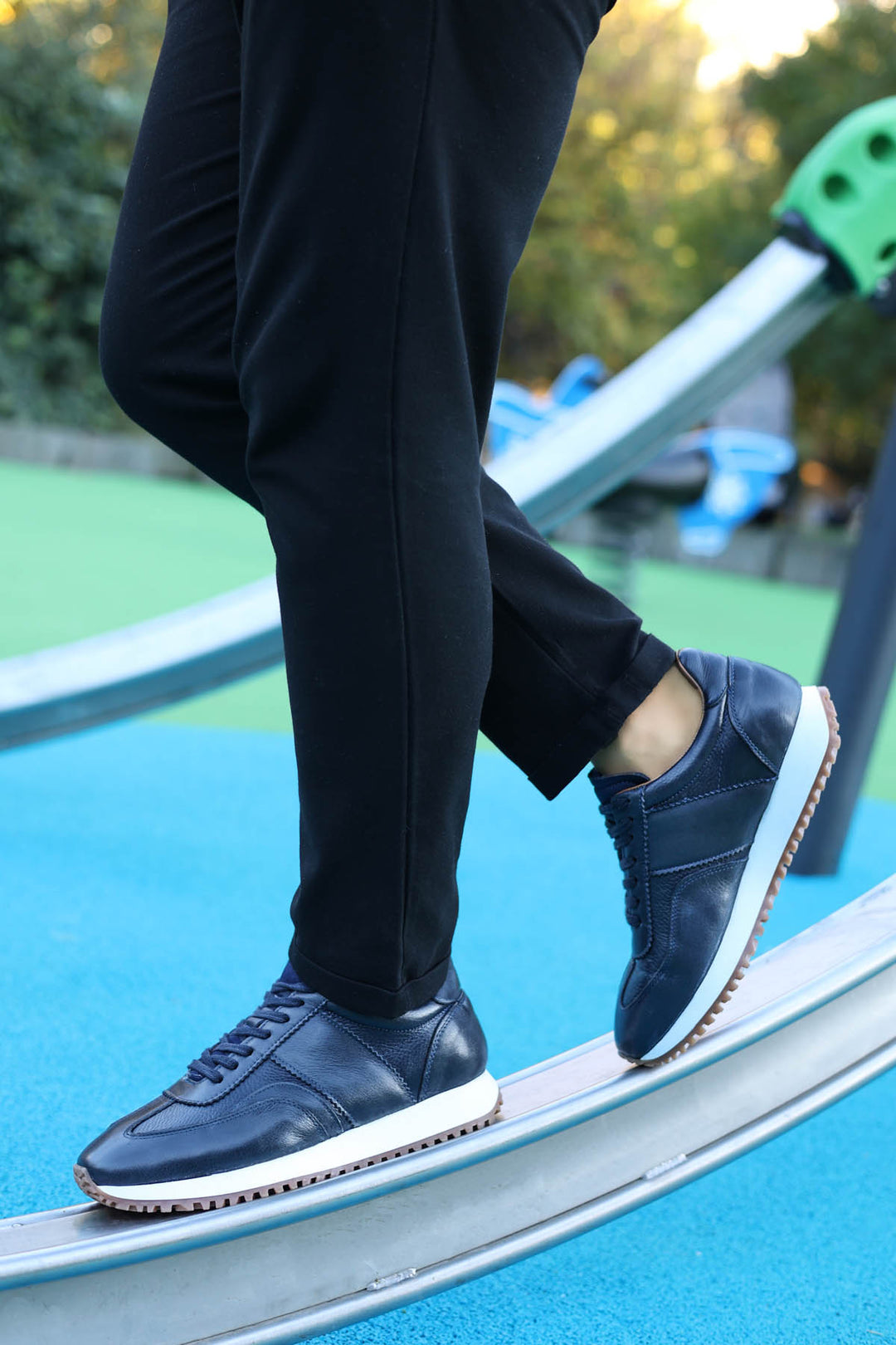 Hakiki Deri Erkek Casual Ayakkabı 819MA261 Lacivert - Wessi