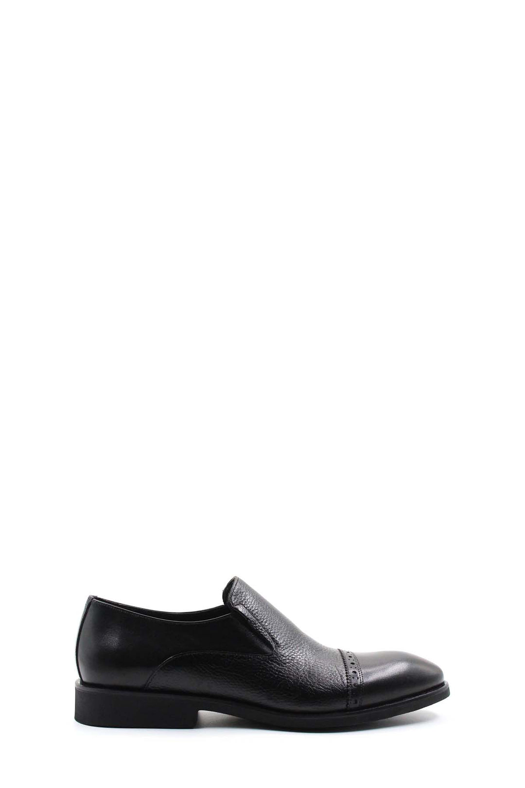 Siyah Deri Topuklu Loafer  - Wessi