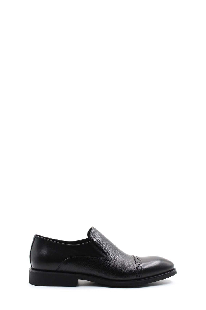 Siyah Deri Topuklu Loafer  - Wessi