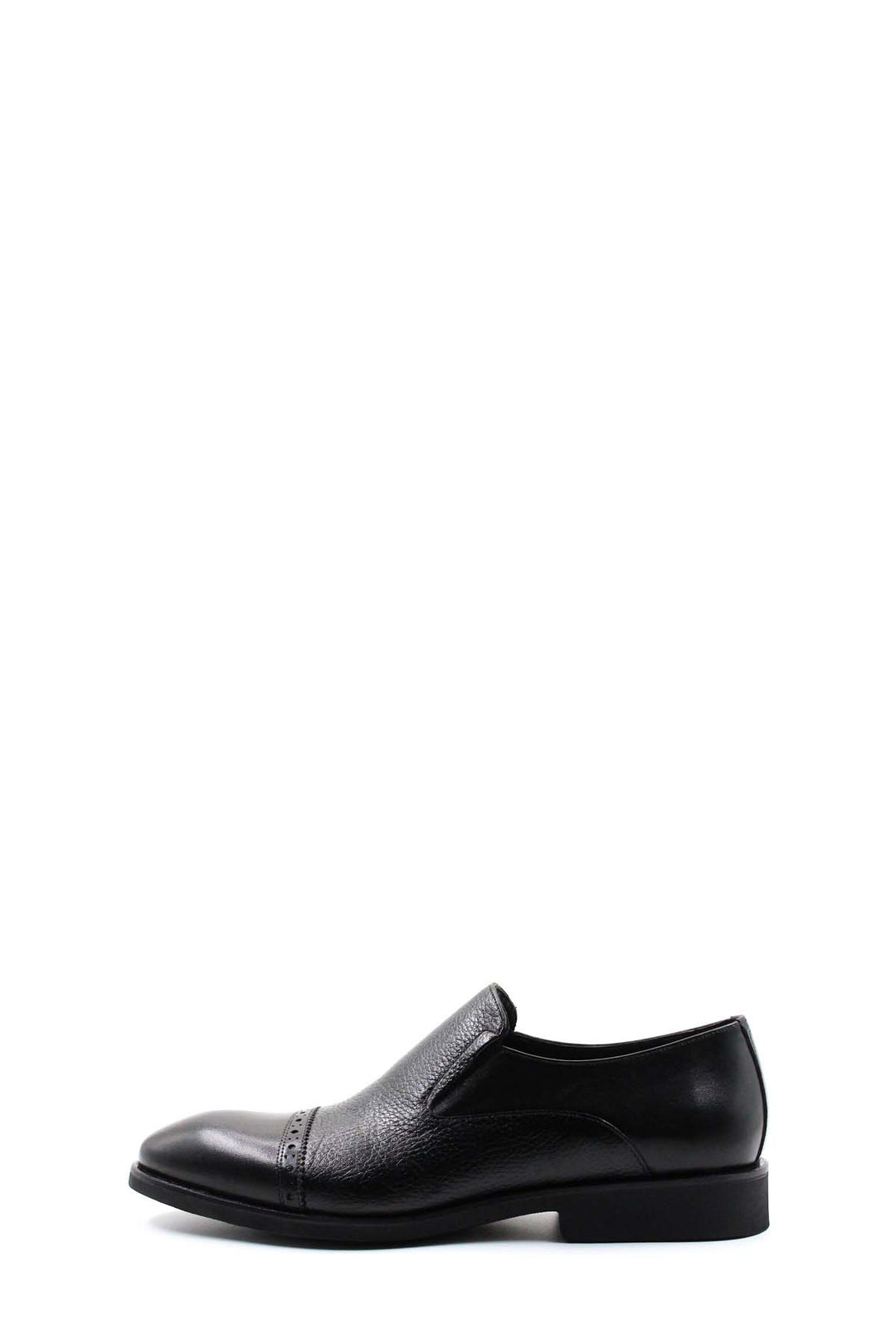 Siyah Deri Topuklu Loafer  - Wessi