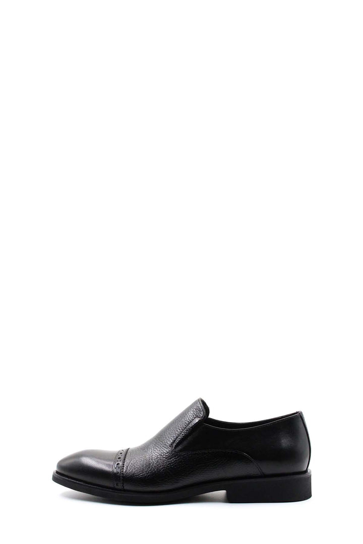 Siyah Deri Topuklu Loafer  - Wessi