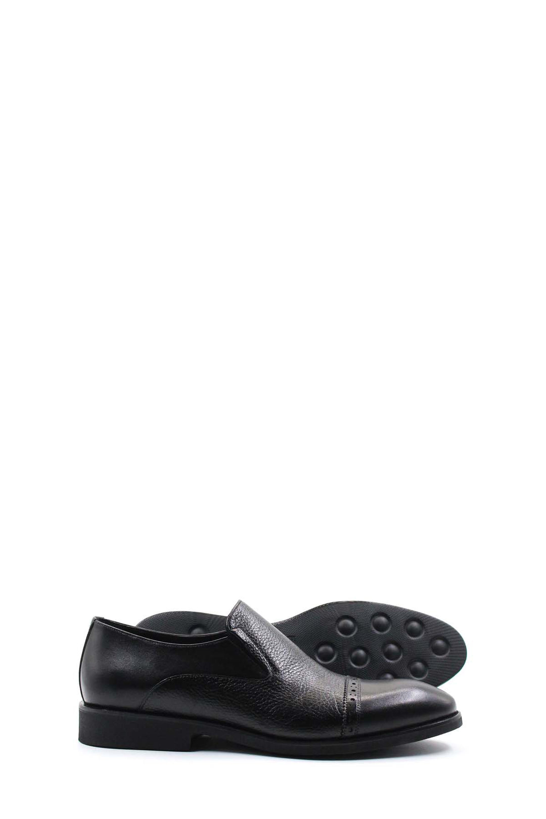 Siyah Deri Topuklu Loafer  - Wessi