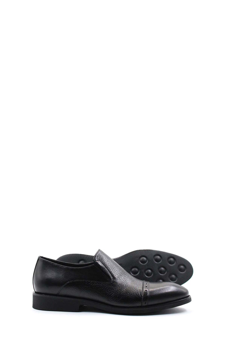 Siyah Deri Topuklu Loafer  - Wessi