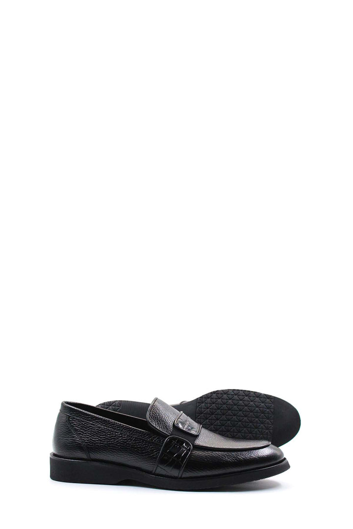 Erkek Siyah Deri Klasik Loafer - Wessi