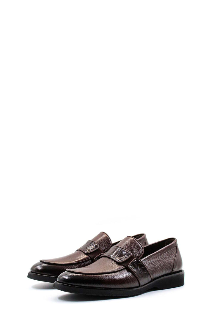 Erkek Kahverengi Deri Klasik Loafer - Wessi