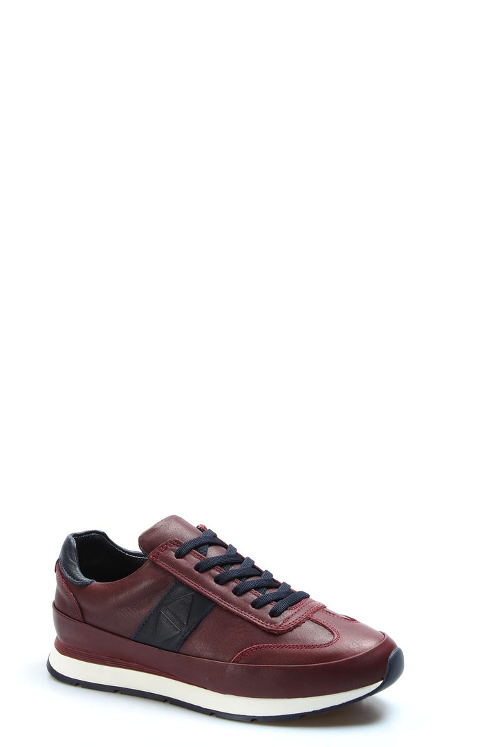 Erkek Bordo Deri Casual Spor Ayakkabı-Wessi