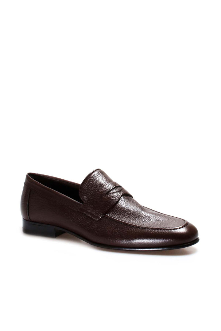 Kahverengi Klasik Deri Loafer-Wessi