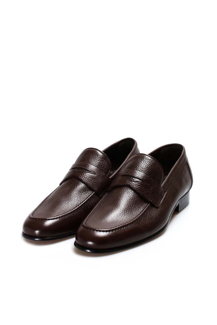 Kahverengi Klasik Deri Loafer-Wessi