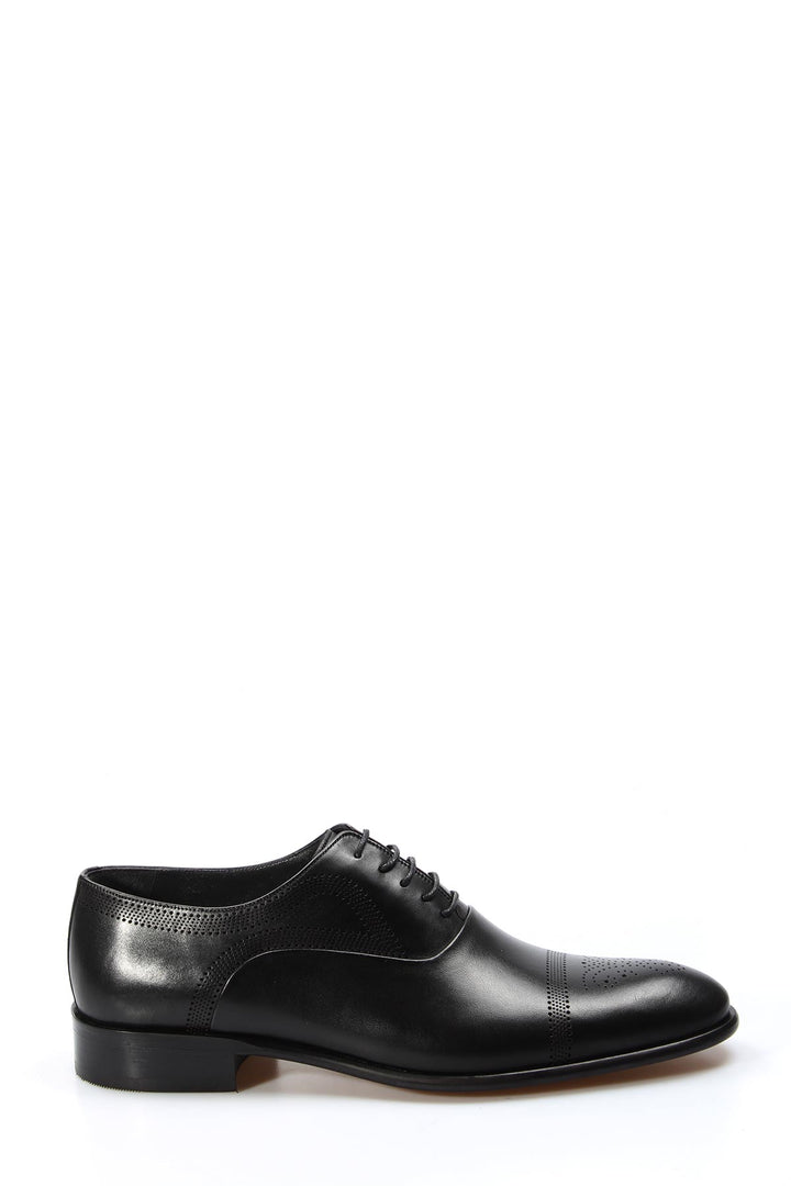 Brogue Detaylı Erkek Siyah Oxford Elbise Ayakkabı - Wessi