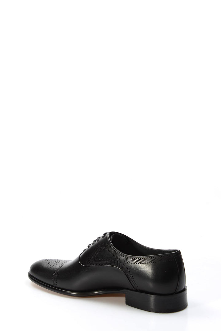 Brogue Detaylı Erkek Siyah Oxford Elbise Ayakkabı - Wessi