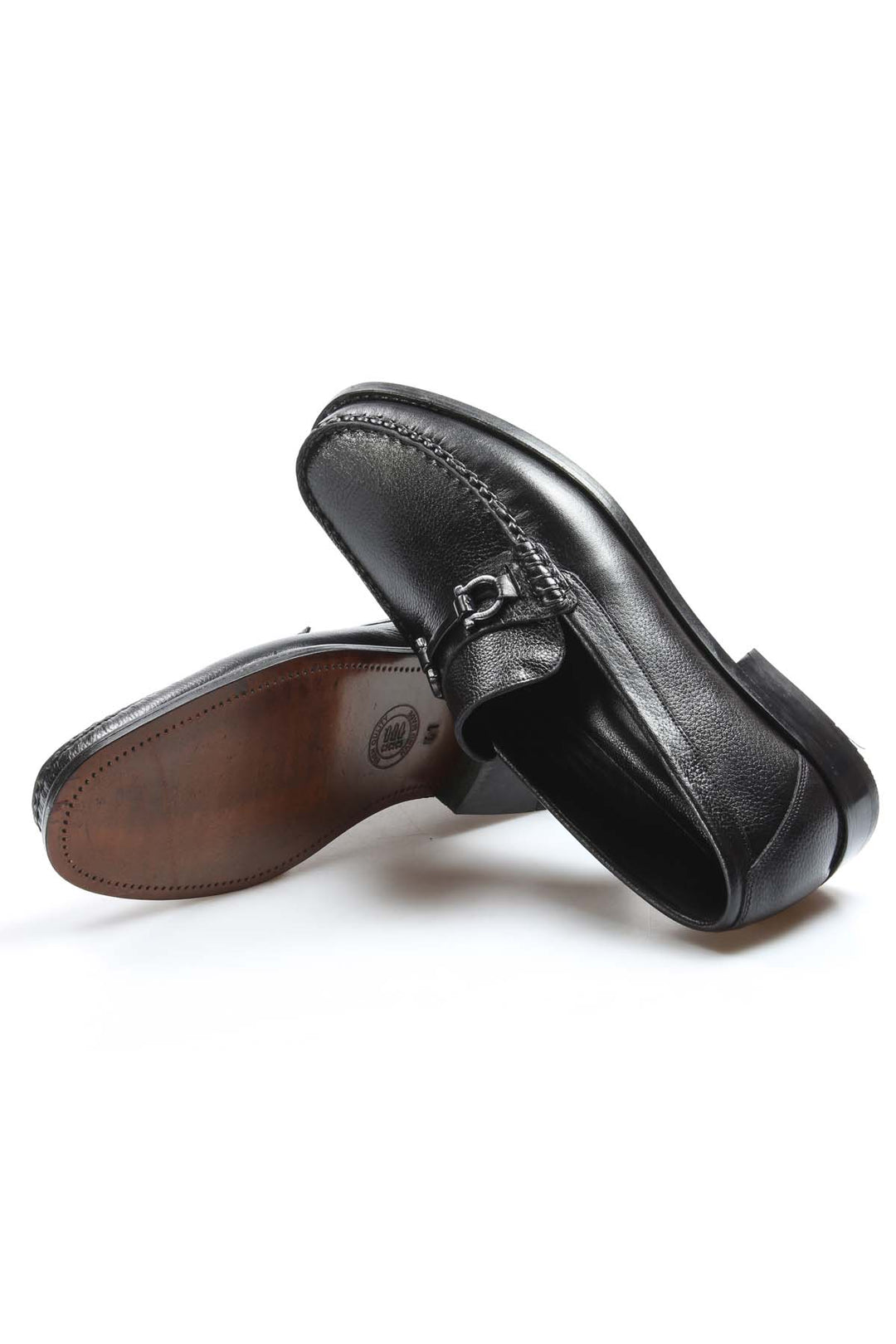 Erkek Siyah Deri Tokalı Loafer - Wessi