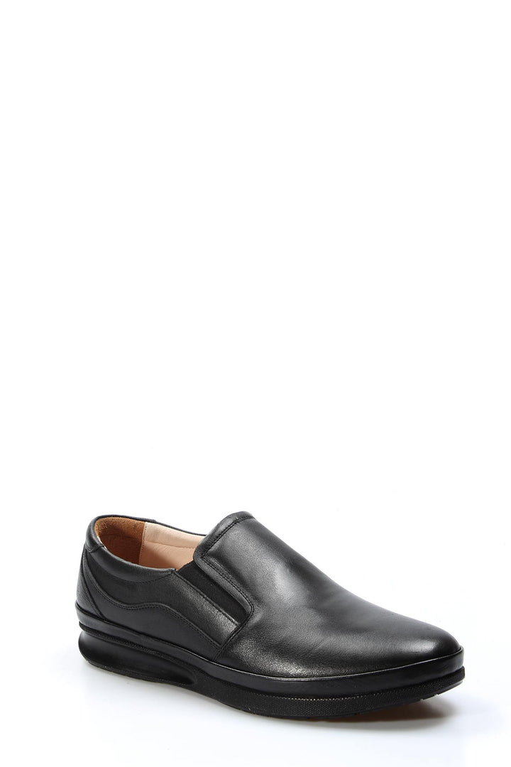 Siyah Deri Bağıcıksız Loafer - Wessi